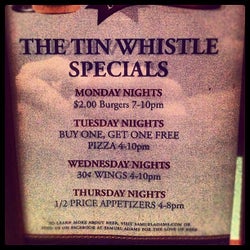 Tin Whistle corkage fee 